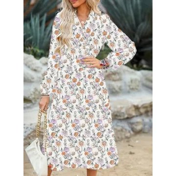 Plus Size Bohemian Midi Dress for Women by Dokotoo