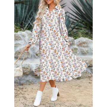 Plus Size Bohemian Midi Dress for Women by Dokotoo