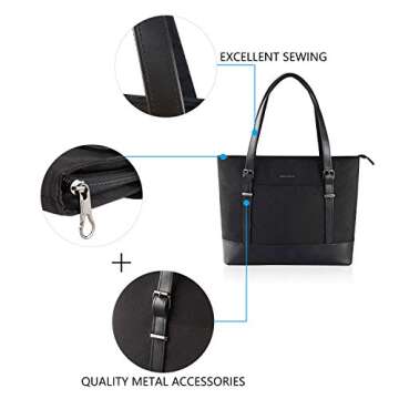 KROSER Stylish Laptop Tote Bag with USB Port 15.6 Inch
