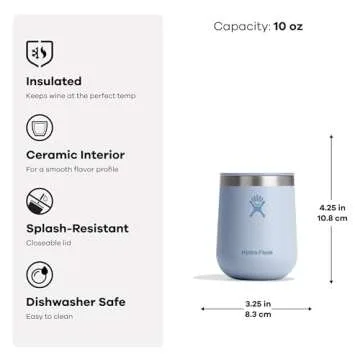 Hydro Flask Ceramic Wine Tumbler 10 Oz Black for Wine Enthusiasts