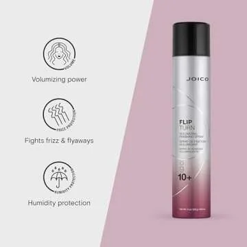 Joico Flip Turn Volumizing Finishing Spray | For Most Hair Types | Humidity Protection | Hold Level 10+ | Protect Against Pollution & Harmful UV | Paraben & Sulfate Free | 72 Hour Hold | 300mL