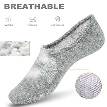 IDEGG No Show Socks for Men - Stylish Low Cut Ankle Athletic Socks with Non-Slip Grip