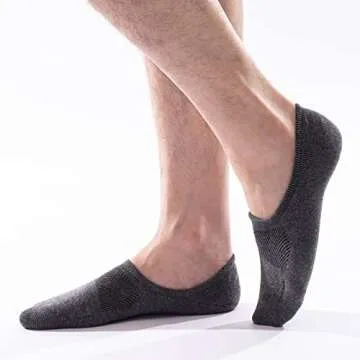 IDEGG No Show Socks Men Casual Athletic Non Slip Grip