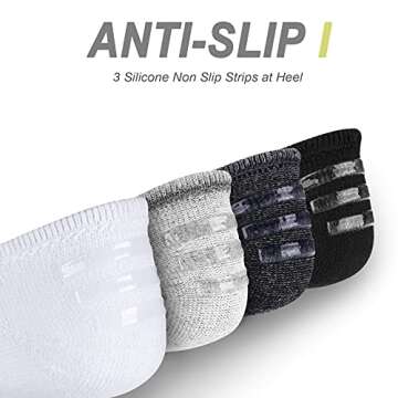 IDEGG No Show Socks Men Casual Athletic Non Slip Grip