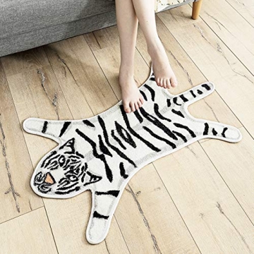 ABREEZE Tiger Print Non-Slip Rug for Home Decor
