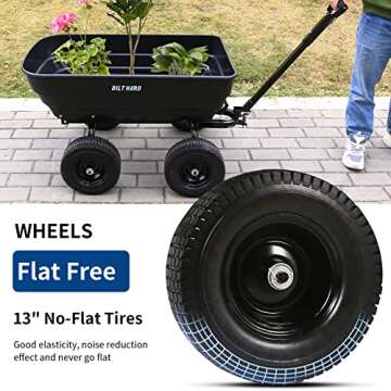 BILT HARD Yard Dump Cart 7 Cu.Ft 1200 lbs Capacity