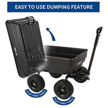 BILT HARD Yard Dump Cart 7 Cu.Ft 1200 lbs Capacity