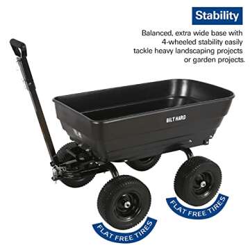 BILT HARD Yard Dump Cart 7 Cu.Ft 1200 lbs Capacity