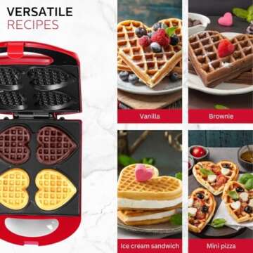 Heart-Shaped Waffle Maker for Quick Delicious Treats