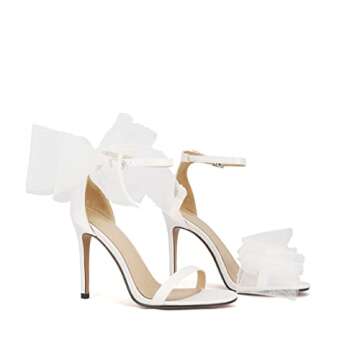 Keleimusi Wedding Sandals with Asymmetric Mesh Bows