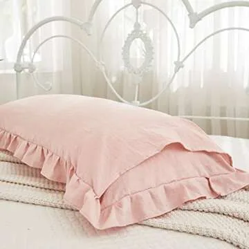Pink Body Pillow Cover 20x54inches Long Pillowcase Ruffled Pillowcases Shabby Chic Ruffled Fringe Decor Body Ruffled Pillow Sham Cute Pillowcase (1 Body, Pink)