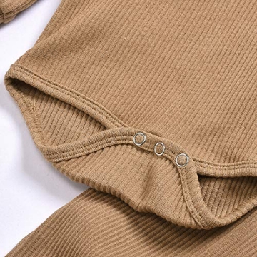 Newborn Baby Boy Girl Clothes Long Sleeve Button Romper Drawstring Pants Outfits Unisex Baby Clothes Fall
