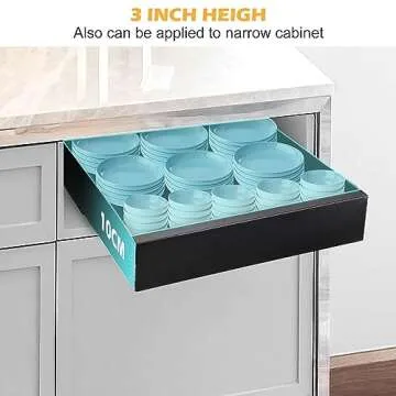 LINGSFIRE Pull Out Cabinet Organizer Carbon Steel Cabinet Pull Out Shelves Kitchen Cabinet Drawers Slide Out Pantry Multi-Purpose Pull-Out Home Organizers For Bathroom (1 Pack) Black