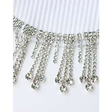 Lauweion Women’s Rhinestones Tassel Crop Top for Trendy Style