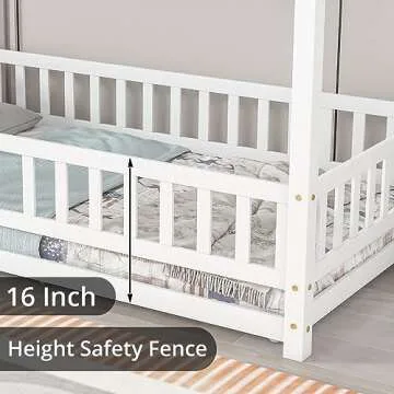 LLS Full Size Floor House Bed Frame for Kids