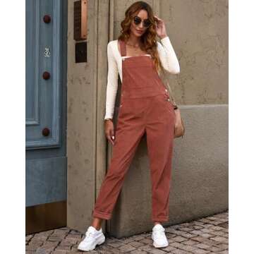 luvamia Corduroy Overalls for Women Adjustable Straps Fashion Bib Fall Overalls For Women Overalls F...