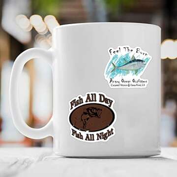 Guer Go Fishing Stickers 101PCS Outdoor Adventure Fishing Pole Decals for Water Bucket Phone Letter Guitar Laptop Skateboard Aesthetic Gifts for Fly Fish Enthusiast Hunting Theme Decals