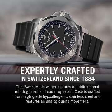 Victorinox Swiss Army I.N.O.X. Rubber Watch, 43mm, Black