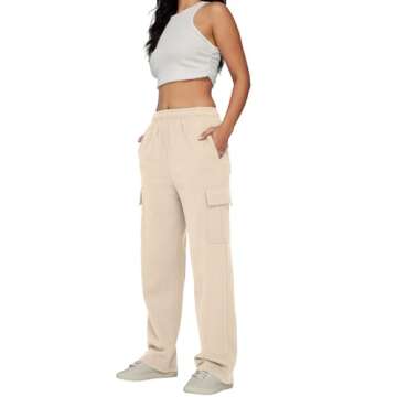AUTOMET Womens Cargo Sweatpants - Cozy and Stylish Joggers