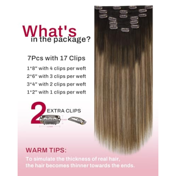 Moresoo Clip in Hair Extensions Real Human Hair for Women