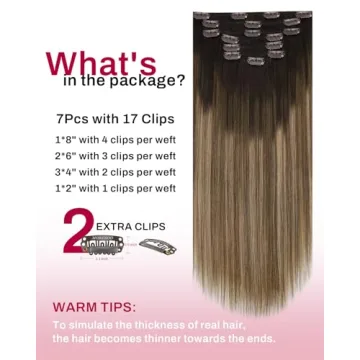 Moresoo Clip in Hair Extensions Real Human Hair for Women