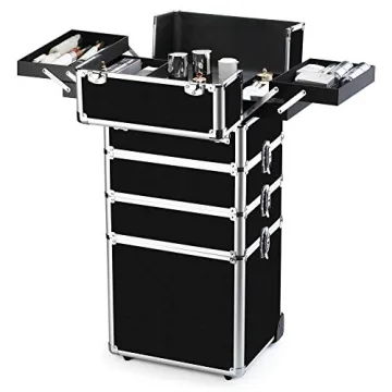 OUDMAY 4 in 1 Makeup Train Case with Aluminum Frame