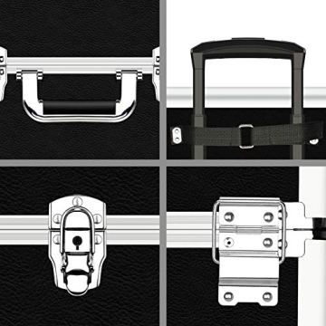 OUDMAY 4 in 1 Makeup Train Case with Aluminum Frame