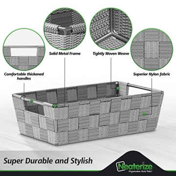 Stylish Dark Grey Storage Baskets Set Of 9 For Organizing