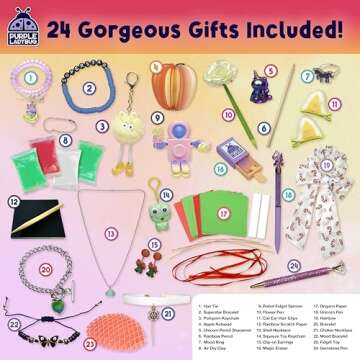 PURPLE LADYBUG Christmas Girls Advent Calendar 2024 Kids with 24 Unique Gifts - Crafts, Jewelry, Accessories & More - Tween Advent Calendar 2024 Teen Girls, Fun 24 Days Christmas Countdown for Girl 6+