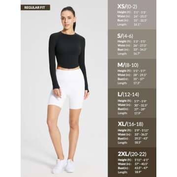 BALEAF Womens Long Sleeve Workout Tops Athletic Crop Top Running Slim Fit Gym Yoga Shirts Black M