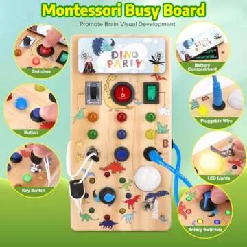 wakeInsa Montessori Busy Board,Montessori Toys for 1-3 Years Old,Baby Sensory Board,Preschool Learni...