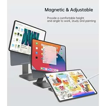 KU XIU Foldable Magnetic Stand for iPad Pro 11 Inch | 360° Adjustable & Portable