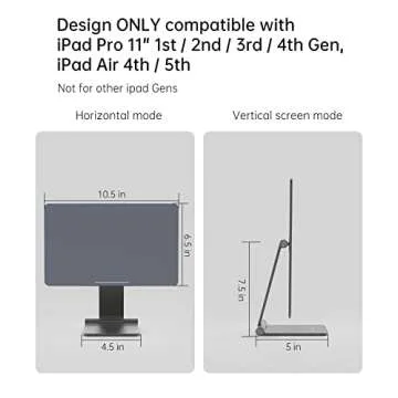 KU XIU Foldable Magnetic Stand for iPad Pro 11 Inch