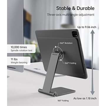 KU XIU Foldable Magnetic Stand for iPad Pro 11 Inch