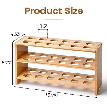 Sishynio 3 layer Egg Storage Rack Organizer for Countertop - Bamboo Kitchen Egg Holder Basket for Fresh Eggs, Egg Container for Chicken Coop Accessories