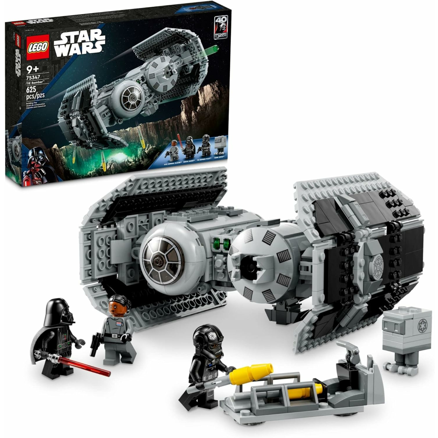 LEGO Star Wars TIE Bomber Model Kit with Vader Minifigure