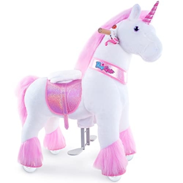 PonyCycle Ride-On Unicorn Classic Model U (36"/Size 4) - Pink Plush Toy for Kids