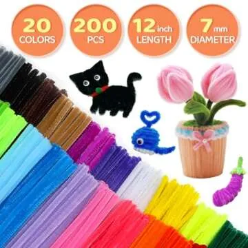 GAGANIU 200pcs Pipe Cleaners, Pipe Cleaners for crafts, Craft Supplies Multicolor Chenille Stems for...