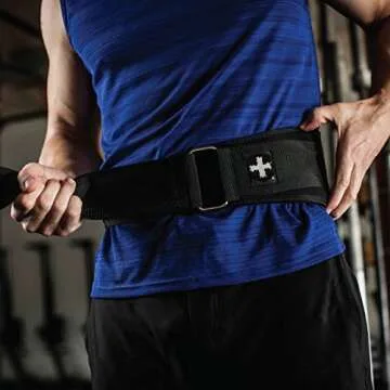 Harbinger 5-Inch Weightlifting Belt with Flexible Ultra-light Foam Core, Black, Large (33 - 37 Inches)