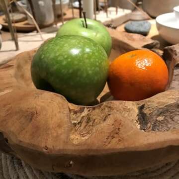 Handcrafted WHW Chunky Teak Wood Bowl for Stylish Decor