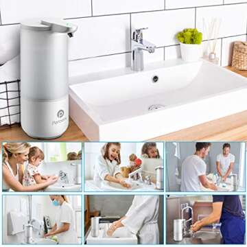 Soap Dispenser, Automatic Soap Dispenser Touchless Bath Kitchen Countertop Soap Dispenser with Infrared Motion Sensor, IPX6 Waterproof, 8.5OZ/250ML