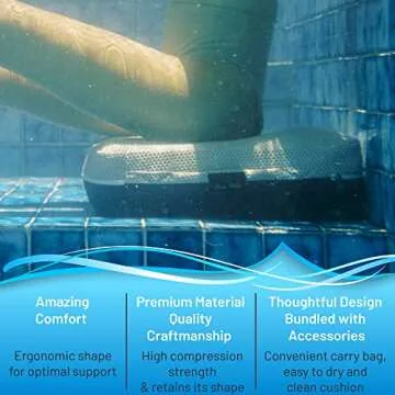 Weighted Hot Tub Booster Seat for Adults Giftable Set + Accessories; 15x13 Non-Slip Quick Dry Hot Tub Seats with Study Handles & Washable Mesh Cover; Bonus Gift Bag, Laundry Net, Metal Hook