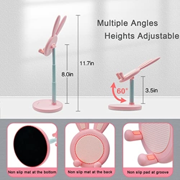 NOCKSY Cute Bunny Phone Holder - Adjustable Fun for Everyone