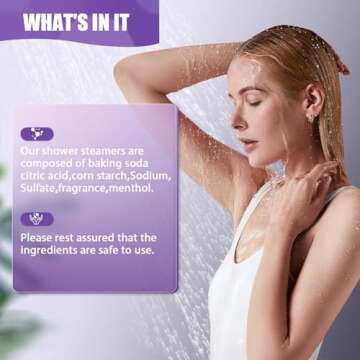 BlissfulOasis Shower Steamers 6 Packs, Shower Bath Bombs with Natural Fragrance, Self-Care & Relaxation Birthday Presents for Loved Ones, Shower Bombs with Valentine's Day Presents for Women and Men