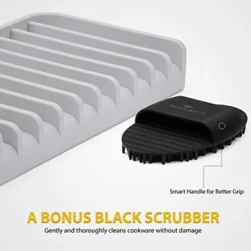 EFFILOGIC Kitchen Soap Tray - Dish Soap Holder for Kitchen Counter Kitchen Sink Sponge Holder Sink Protectors for Kitchen Sink Organizer Drying Mat for Kitchen Counter Bathroom Soap Holder Large White