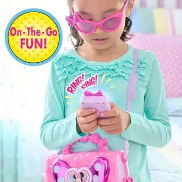 Disney Junior Minnie Mouse Bowfabulous Bag Set, 7-Piece Dress Up and Pretend Play Toy Purse, Kids Toys for Ages 3 Up by Just Play