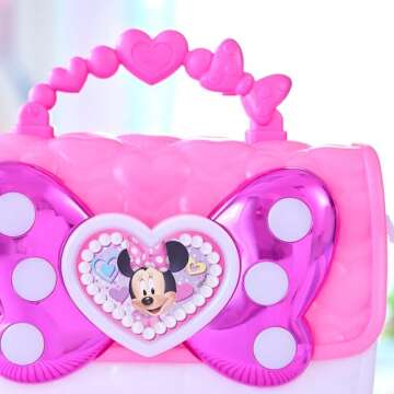 Disney Junior Minnie Mouse Bowfabulous Bag Set, 7-Piece Dress Up and Pretend Play Toy Purse, Kids Toys for Ages 3 Up by Just Play