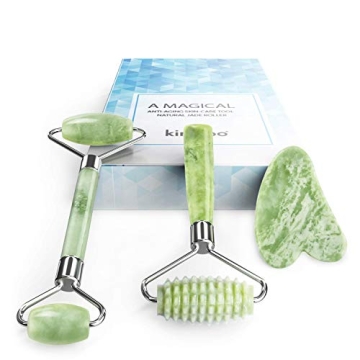 Kimkoo Jade Roller 3-in-1 Kit - Natural Jade Anti-Aging Tool
