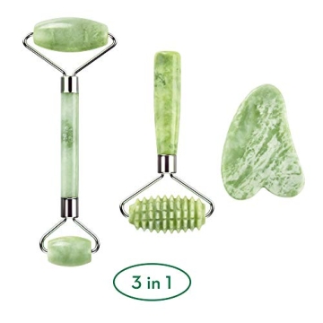 Kimkoo Jade Roller 3-in-1 Kit - Natural Jade Anti-Aging Tool