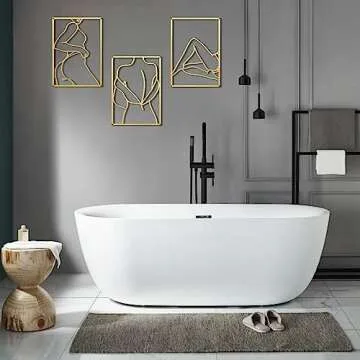 HOTNIU Gold Metal Wall Decor 3 Pieces Minimalist Abstract Wall Art Women Body Shape Line Drawing Wall Sculptures Aesthetic Home Wall Hanging Decor for Bedroom Living Room Bathroom